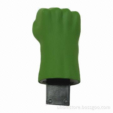 Fist Design Memory Stick with USB2.0 Interface, 1 to 32GB Memory Capacity